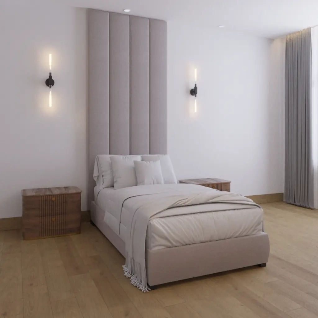 WALL FURNITURE PANELING® Beds 240, Cama de diseño con Cabecera 30 de tapicería de Calidad Superior + Base de cama Reforzado con angulos de Acero + Somier de Alta Resistencia 