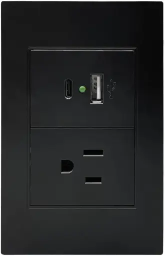 Tapa de contacto USB + USB tipo C + Enchufe para panel MODERN LUXURY. Agregale funcionalidad a tu cabecera y olvidate de los enchufes dificiles de accesar Éste accesorio solo se puede comprar al momento de la fabricación de tu recamara.